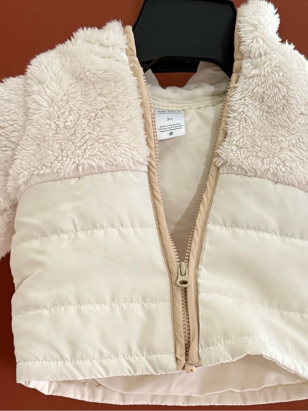Carter's Cream Sherpa & Quilted Puffer Jacket